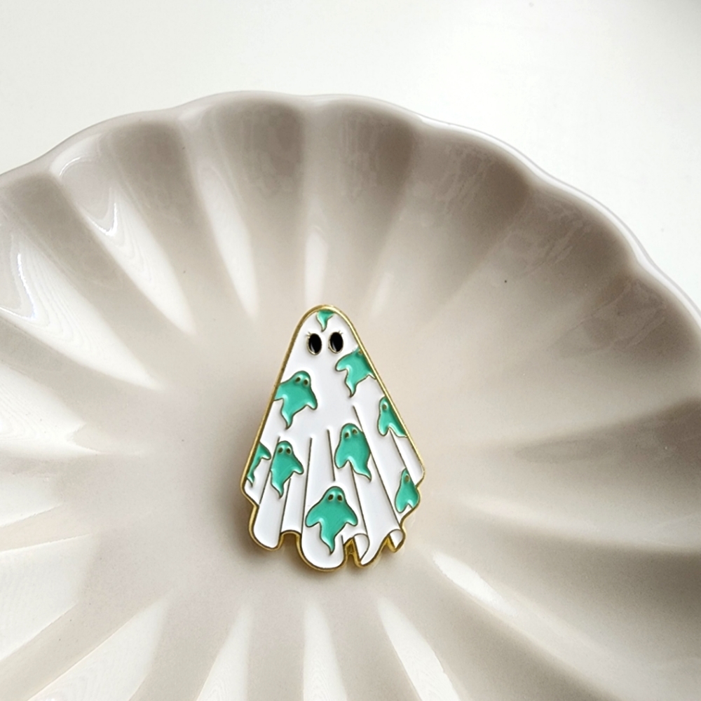 🖤3/$20 Ghost Print Ghost Enamel Pin